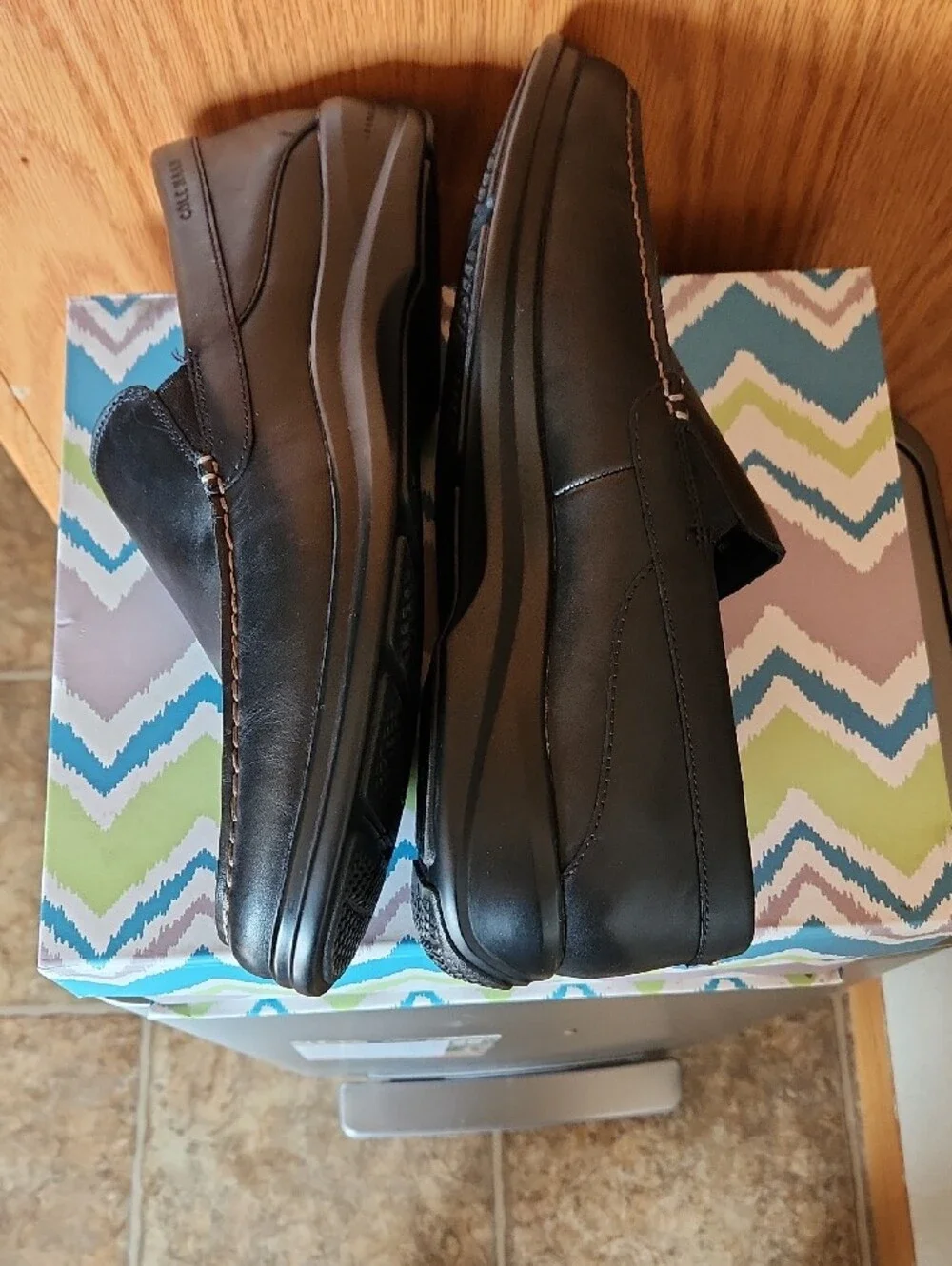 Cole Haan Black Leather Slip-On Loafers